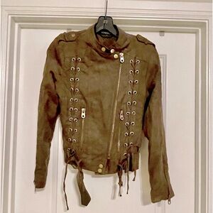 Olive green moto jacket